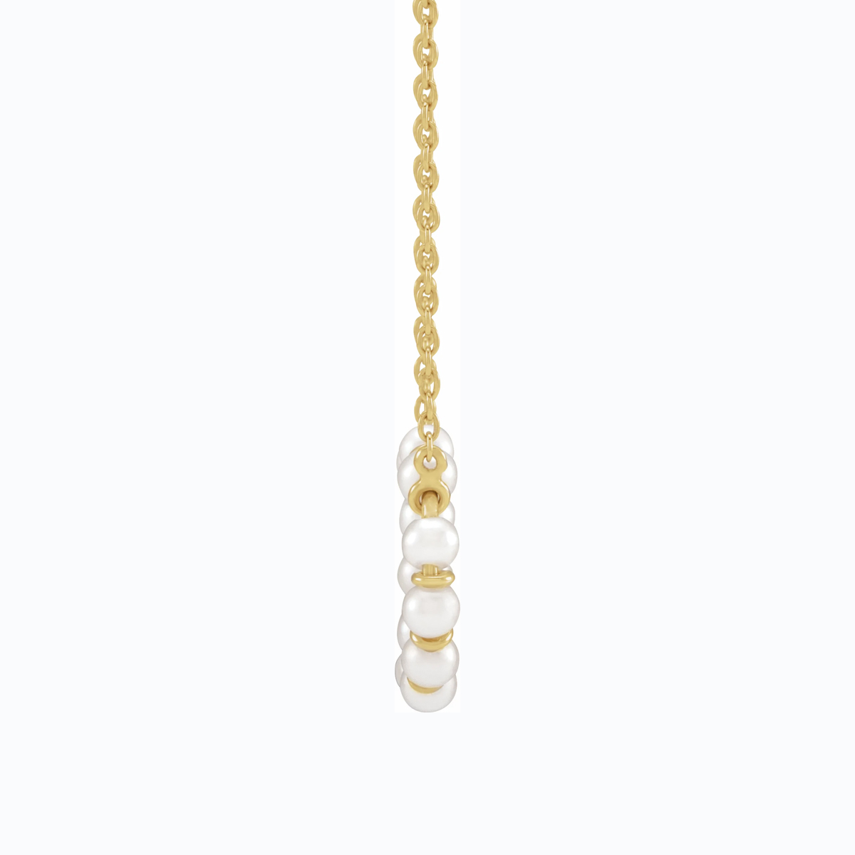 Freshwater Pearl Circle Necklace, 14k Yellow Gold