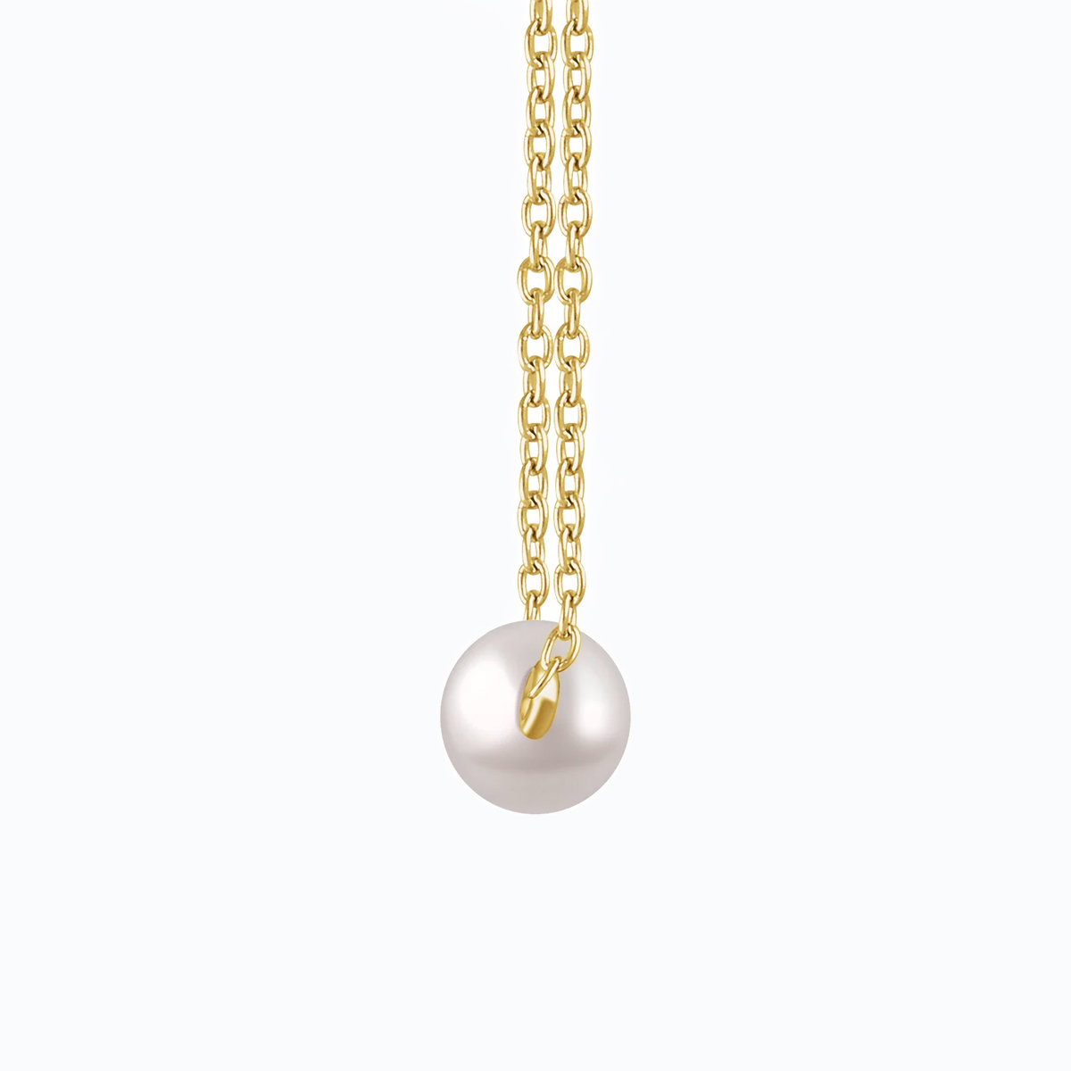 Freshwater Pearl Solitaire Necklace, 14k Yellow Gold