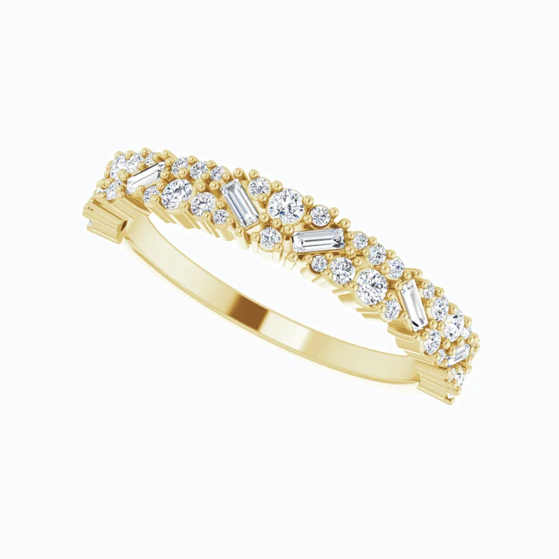 Scattered Stones Diamond Band Ring, 14k Gold