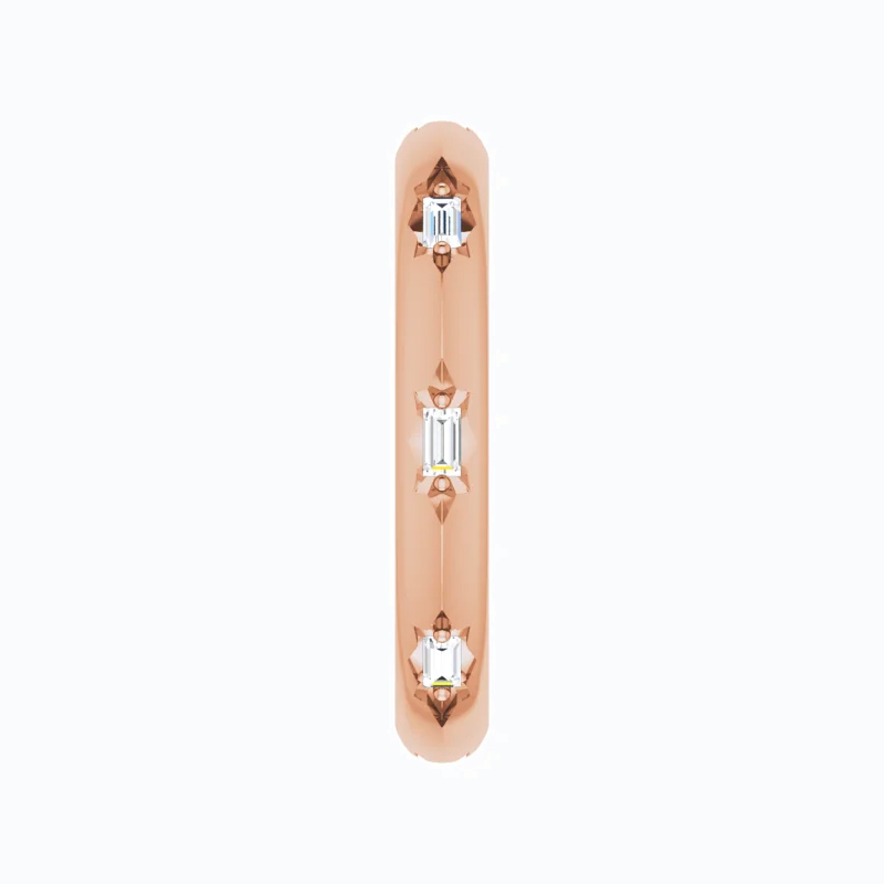 3mm Diamond Beveled Band Ring, 14k Gold