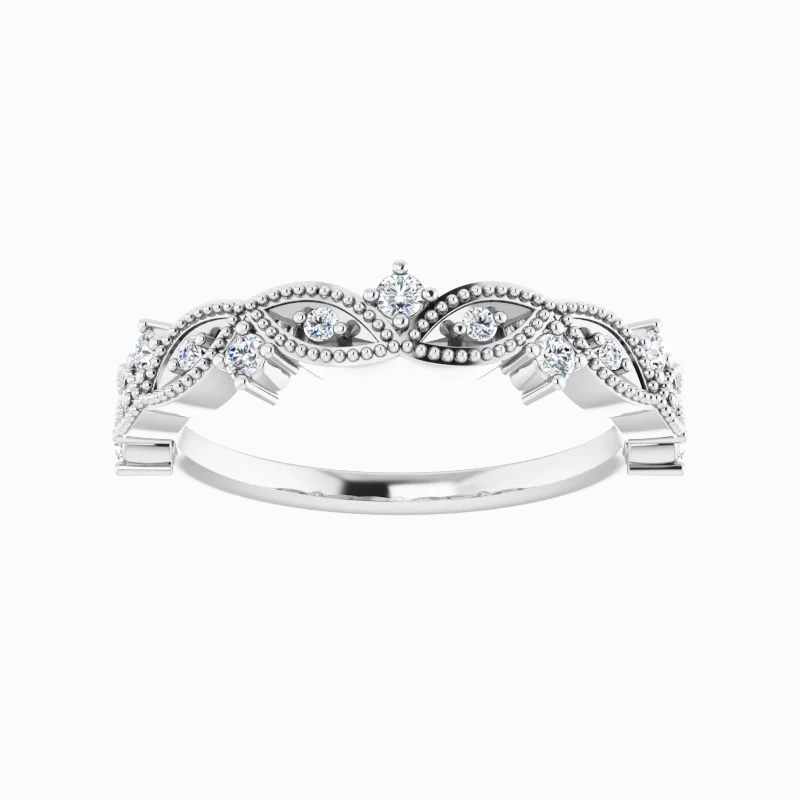 Marquise and Dot Diamond Anniversary Band, 14k Gold