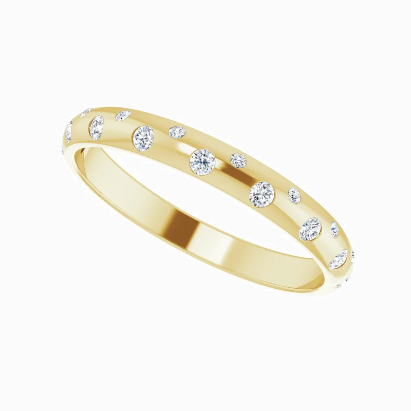 Diamond Accented Stackable Band Ring, 14k Gold