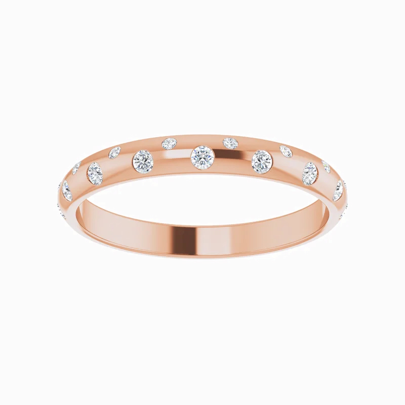 Diamond Accented Stackable Band Ring, 14k Gold