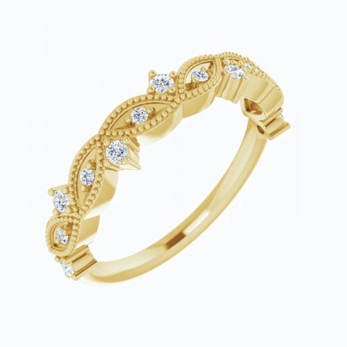 Marquise and Dot Diamond Anniversary Band, 14k Gold