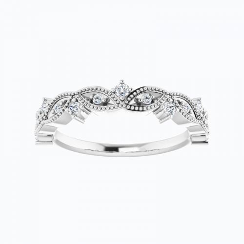 Marquise and Dot Diamond Anniversary Band, 14k Gold