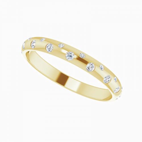 Diamond Accented Stackable Band Ring, 14k Gold