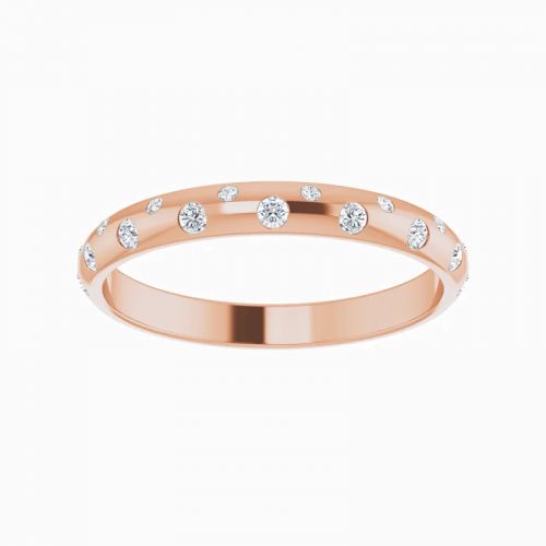 Diamond Accented Stackable Band Ring, 14k Gold