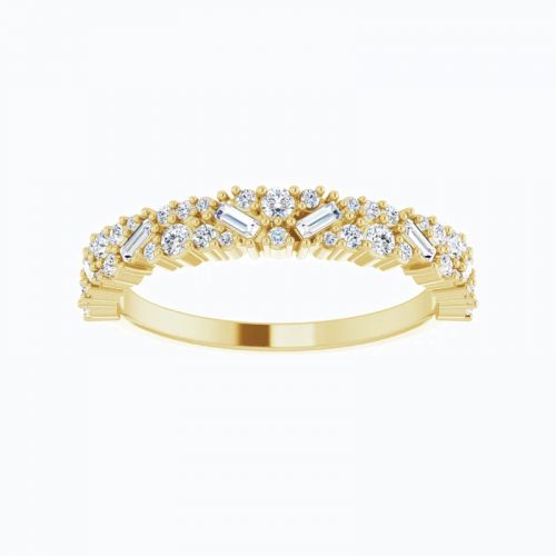 Scattered Stones Diamond Band Ring, 14k Gold