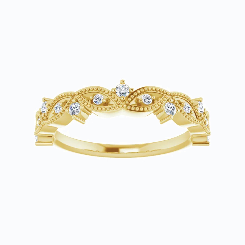 Marquise and Dot Diamond Anniversary Band, 14k Gold