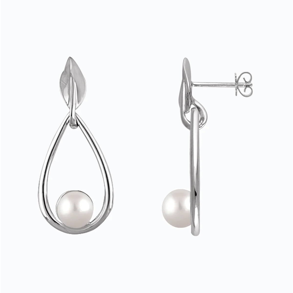Cultured Pearl Dangle Earrings, 14k White Gold