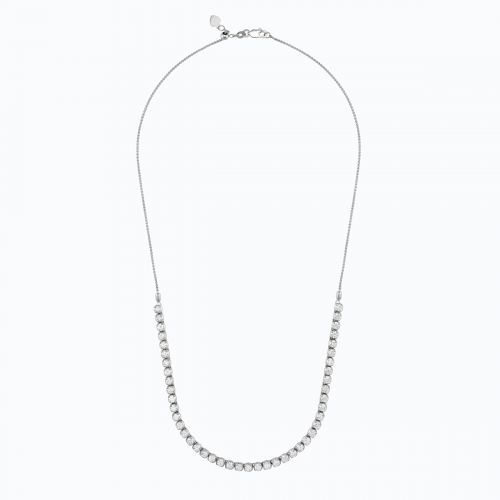 Adjustable Lab-grown Diamond Half Tennis Necklace, 3 Carats, 14k White Gold