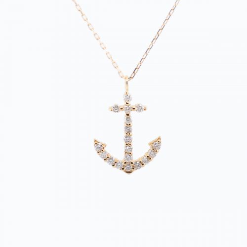 Petite Diamond Anchor Necklace