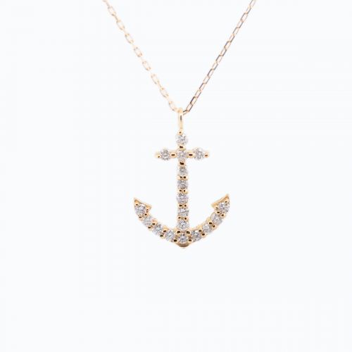 Petite Diamond Anchor Necklace
