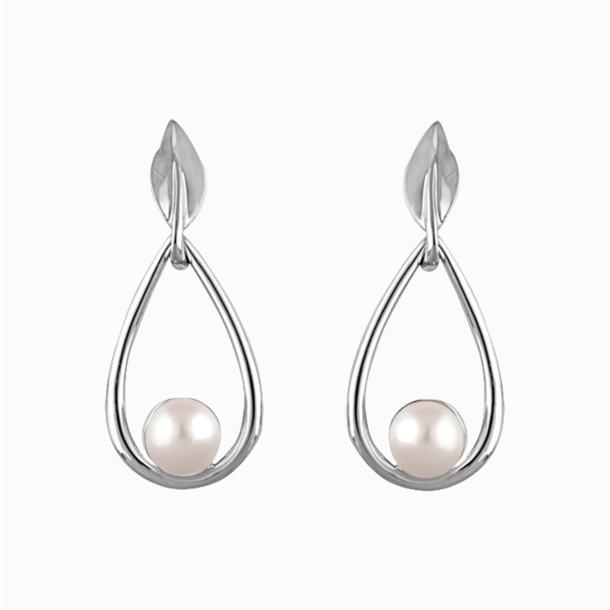 Cultured Pearl Dangle Earrings, 14k White Gold
