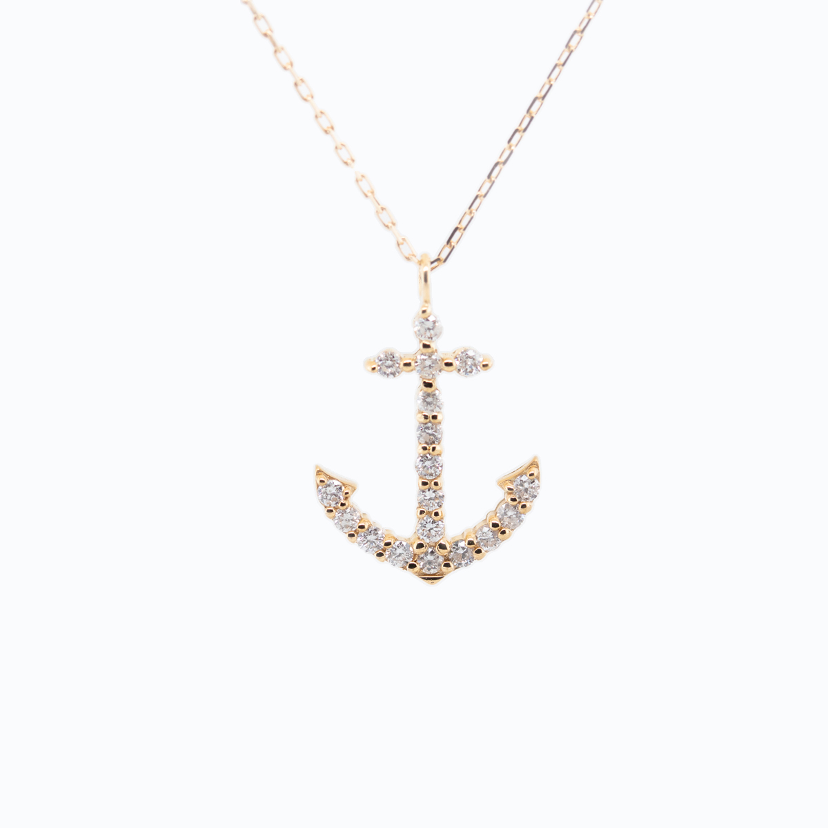 Petite Diamond Anchor Necklace