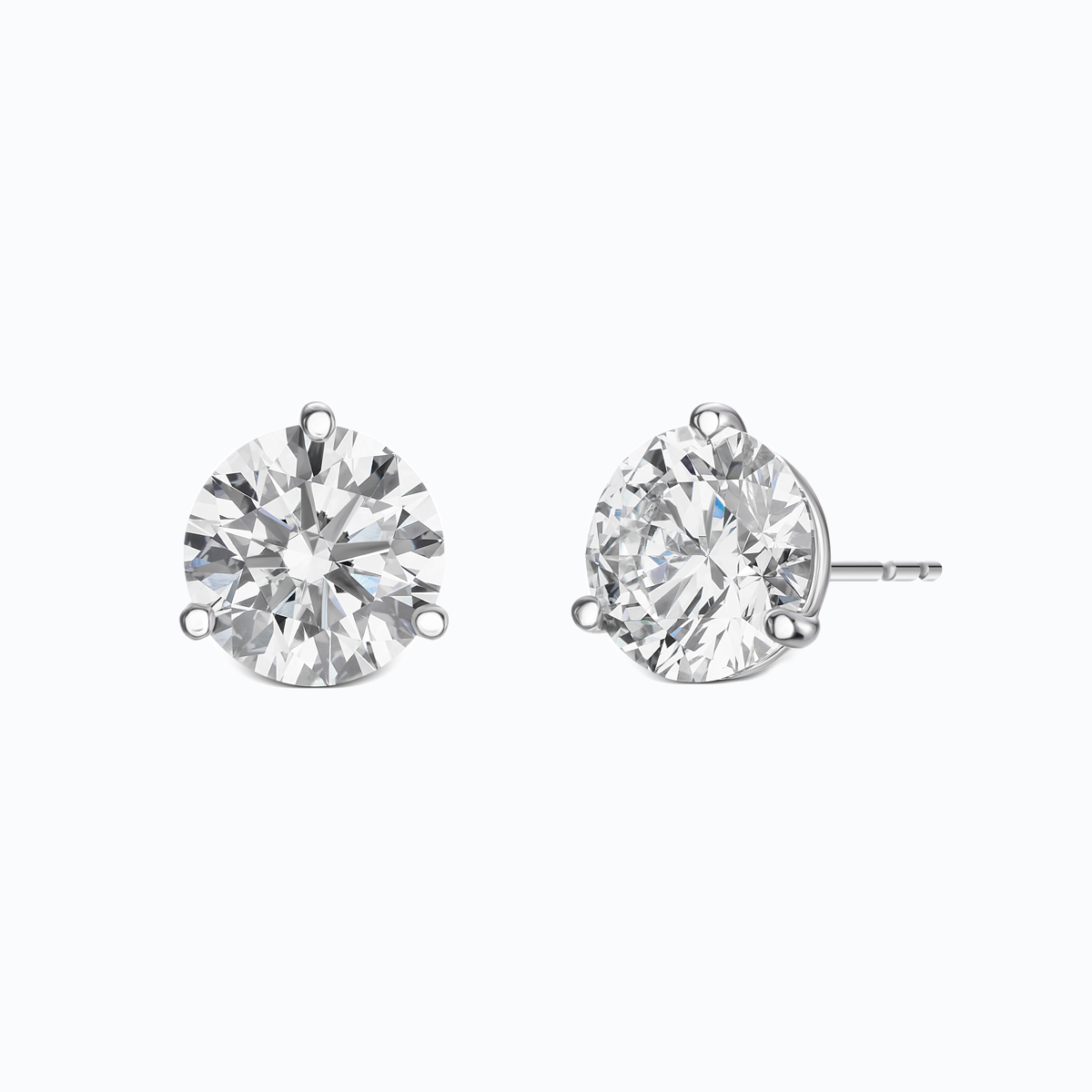 Three-Prong Stud Earrings