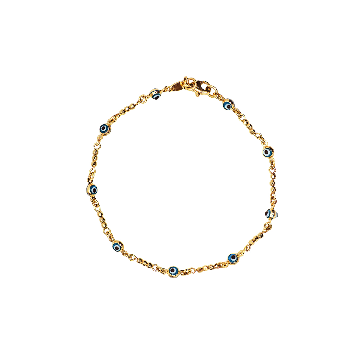 Evil Eye Beaded Bracelet in 14k Yellow