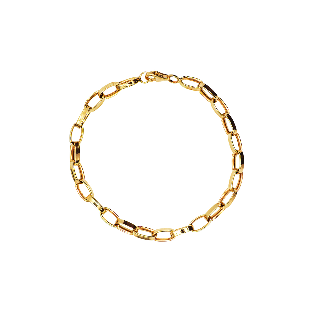 Flat Cable Link Bracelet in 14k Yellow Gold
