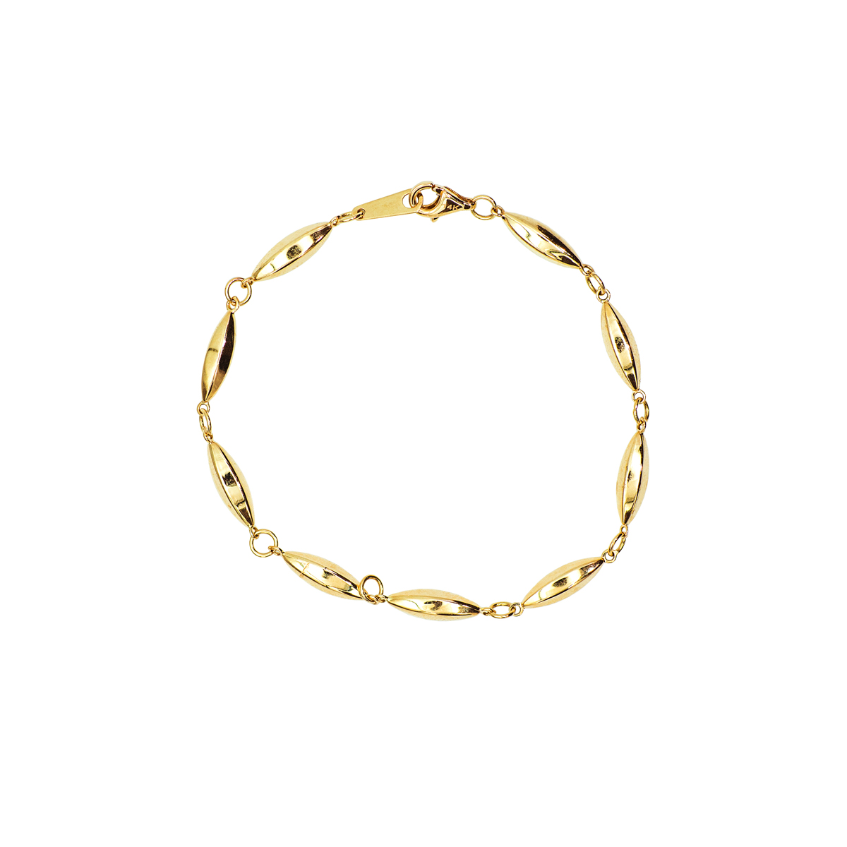 Zeppelin Chain Link Bracelet in 14k Yellow Gold