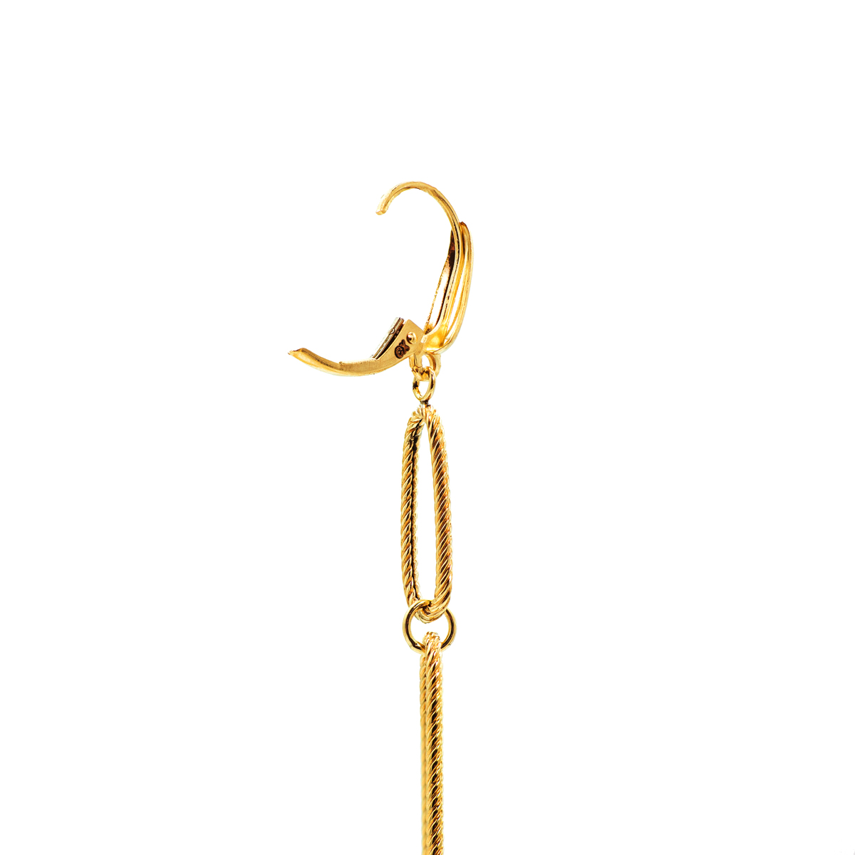 Rope Chain Elongated Drop Earrings in 14k Yellow Gold