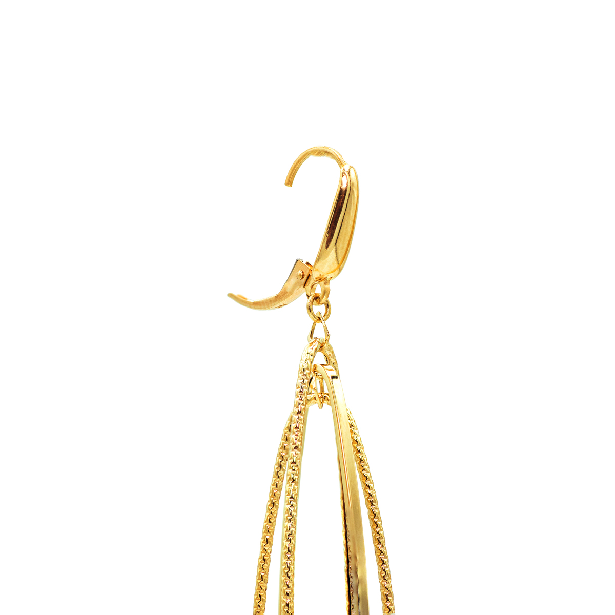 Mobile Rope Chain Drop Earrings in 14k Yellow Gold