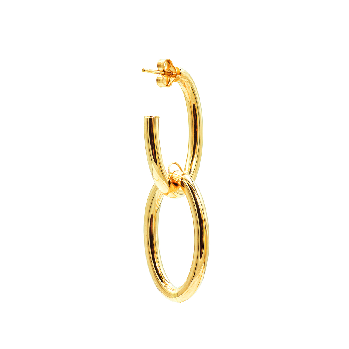 Mobile C Hoop Earrings in 14K Yellow