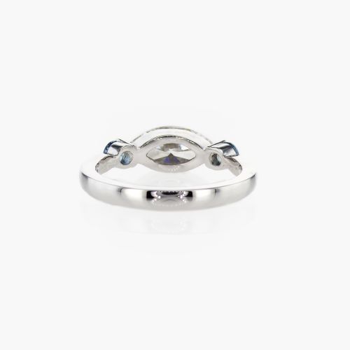Lab-created Marquise cut  Diamond Three-Stone Engagement Ring