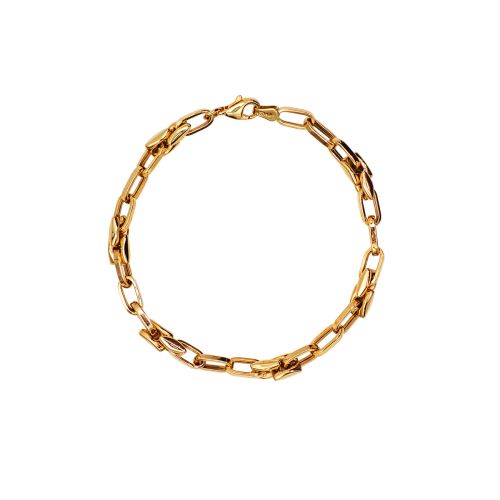 Elongated Chain Link Bracelet in 14k Yellow Gold