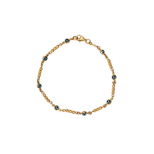 Evil Eye Beaded Bracelet in 14k Yellow