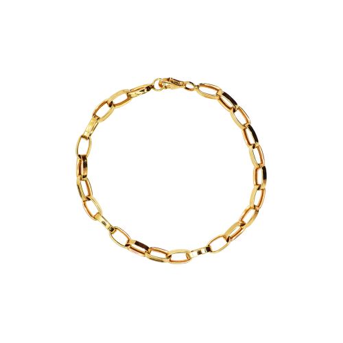 Flat Cable Link Bracelet in 14k Yellow Gold