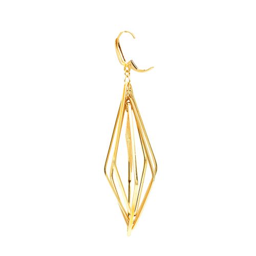 Multi-Drop Rhombus Hoop Earrings in 14k Yellow Gold