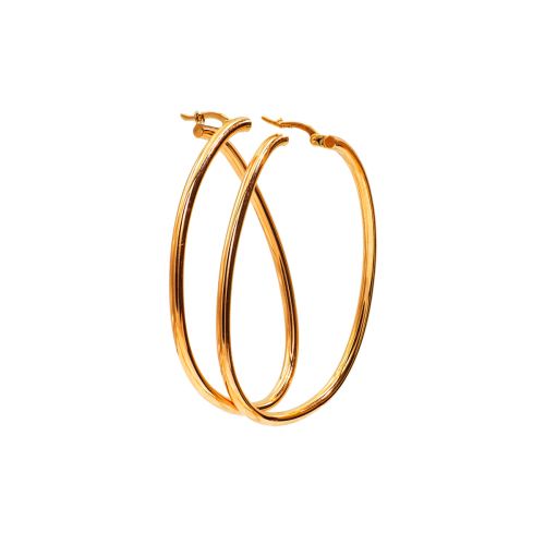 Curved Tube Door Knocker Earrings in 14k Yellow Gold