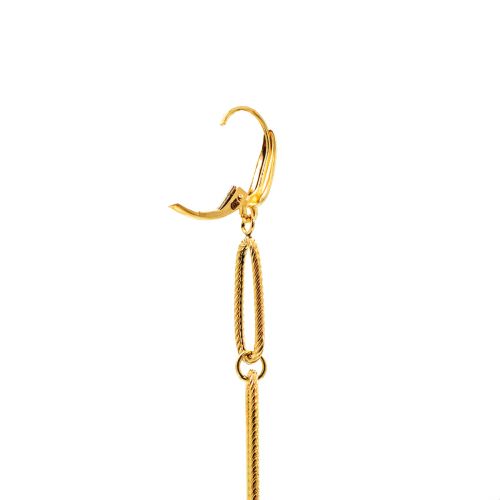 Rope Chain Elongated Drop Earrings in 14k Yellow Gold