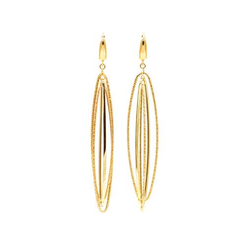 Mobile Rope Chain Drop Earrings in 14k Yellow Gold