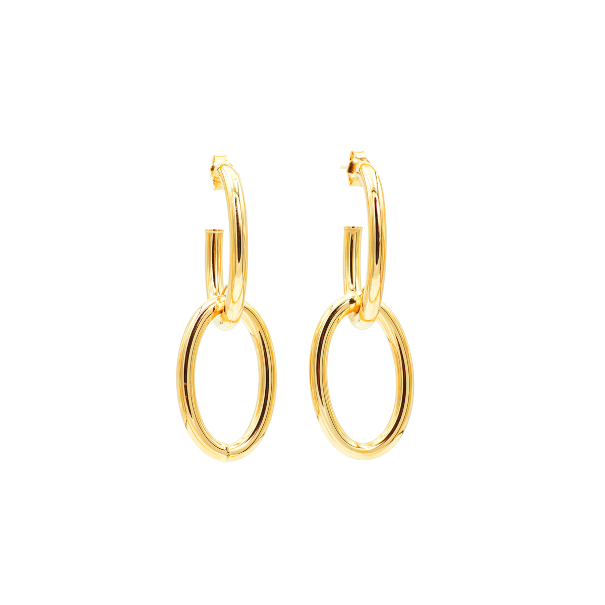 Mobile C Hoop Earrings in 14K Yellow