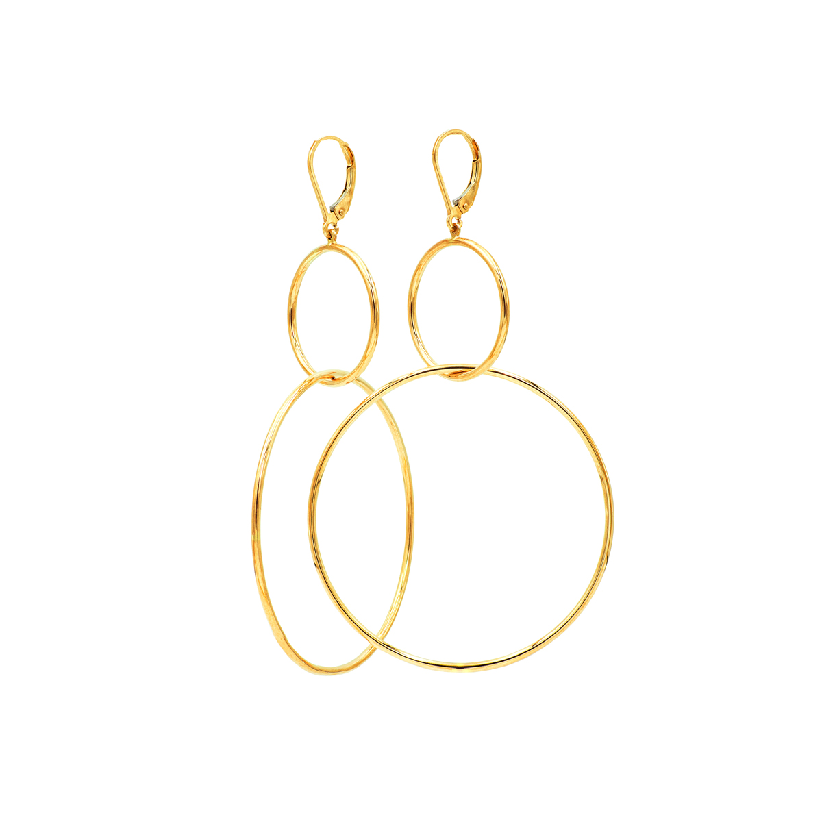 Multi-Hoop Dangle Earrings in 14k Yellow Gold