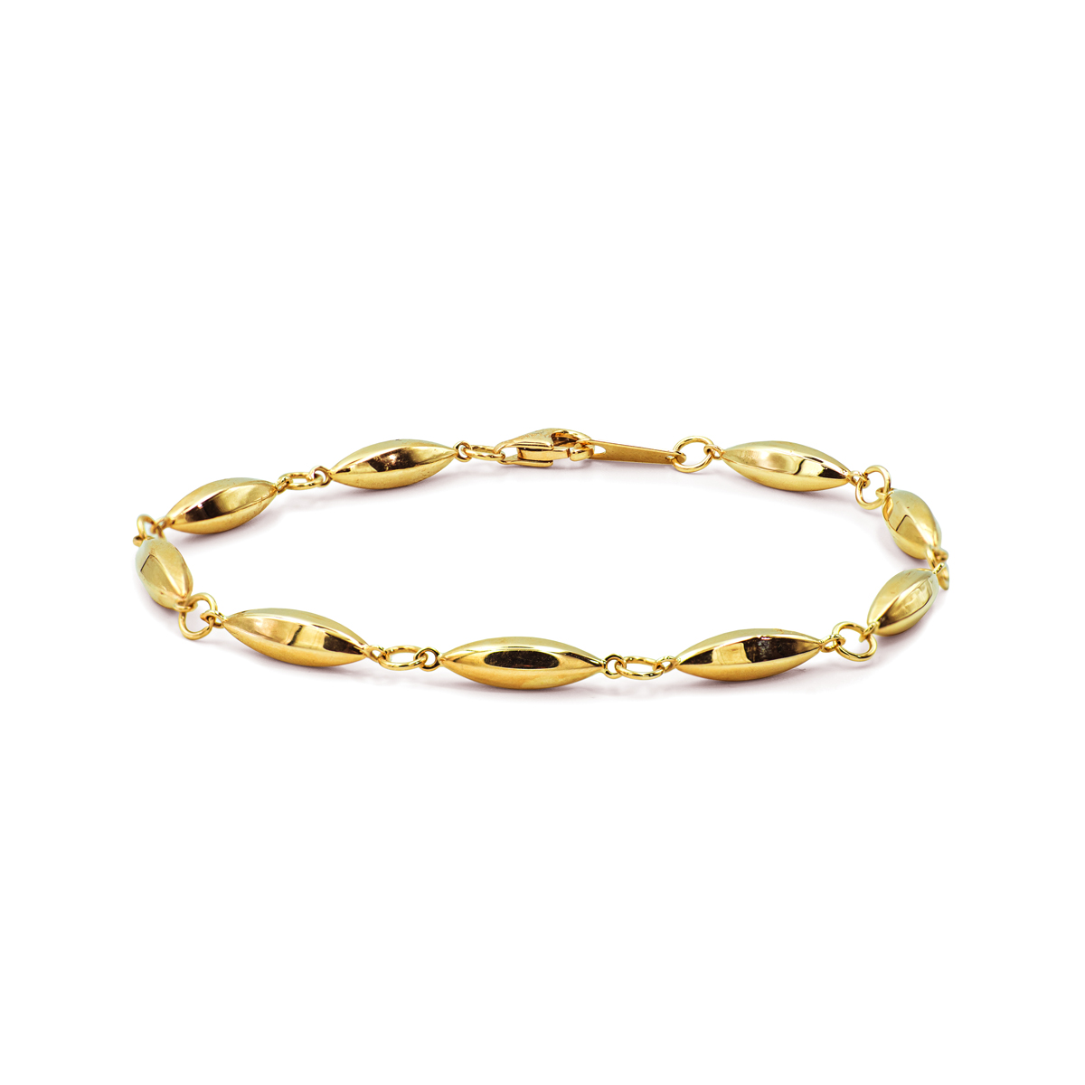 Zeppelin Chain Link Bracelet in 14k Yellow Gold