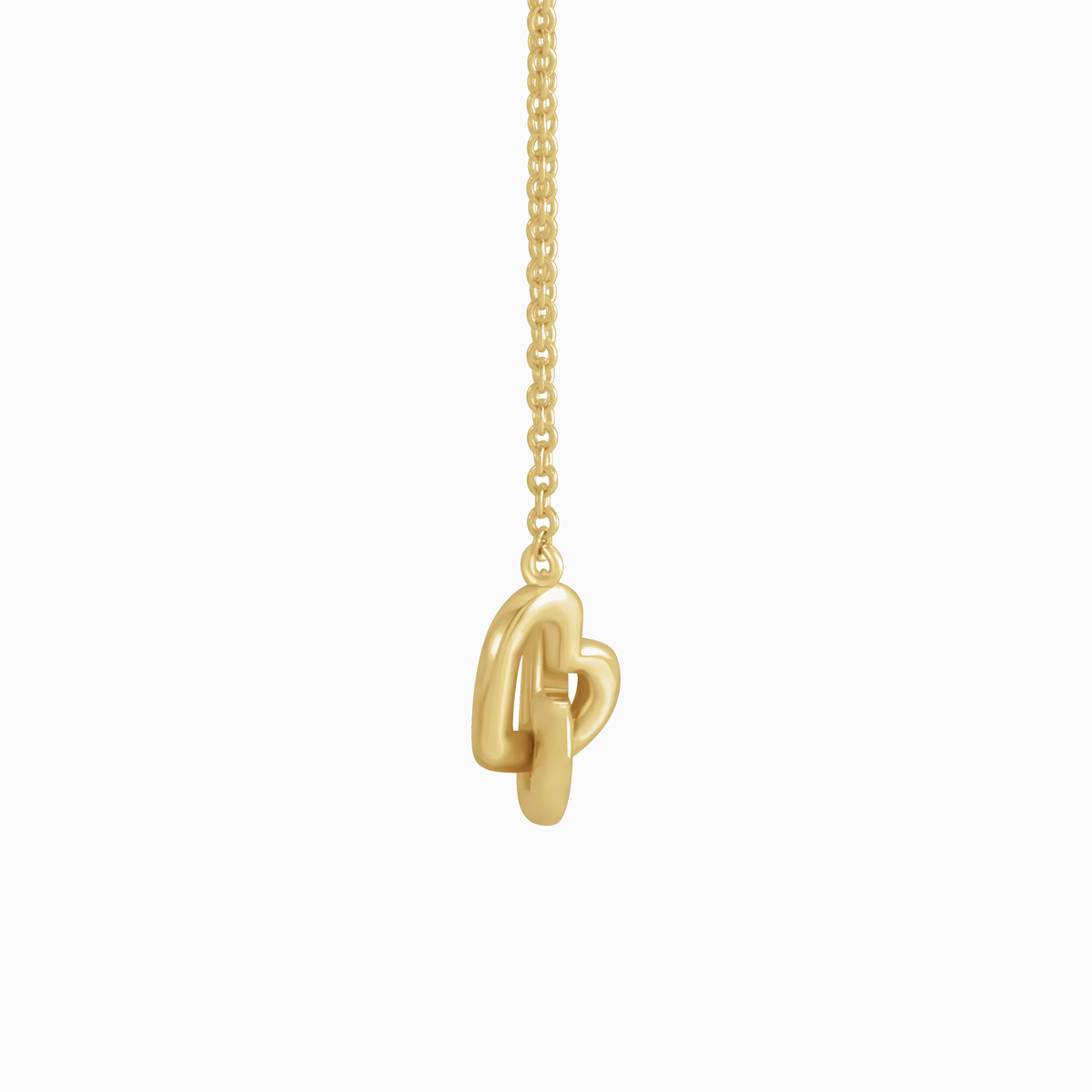 Interlocking Heart Necklace, 14k Yellow Gold