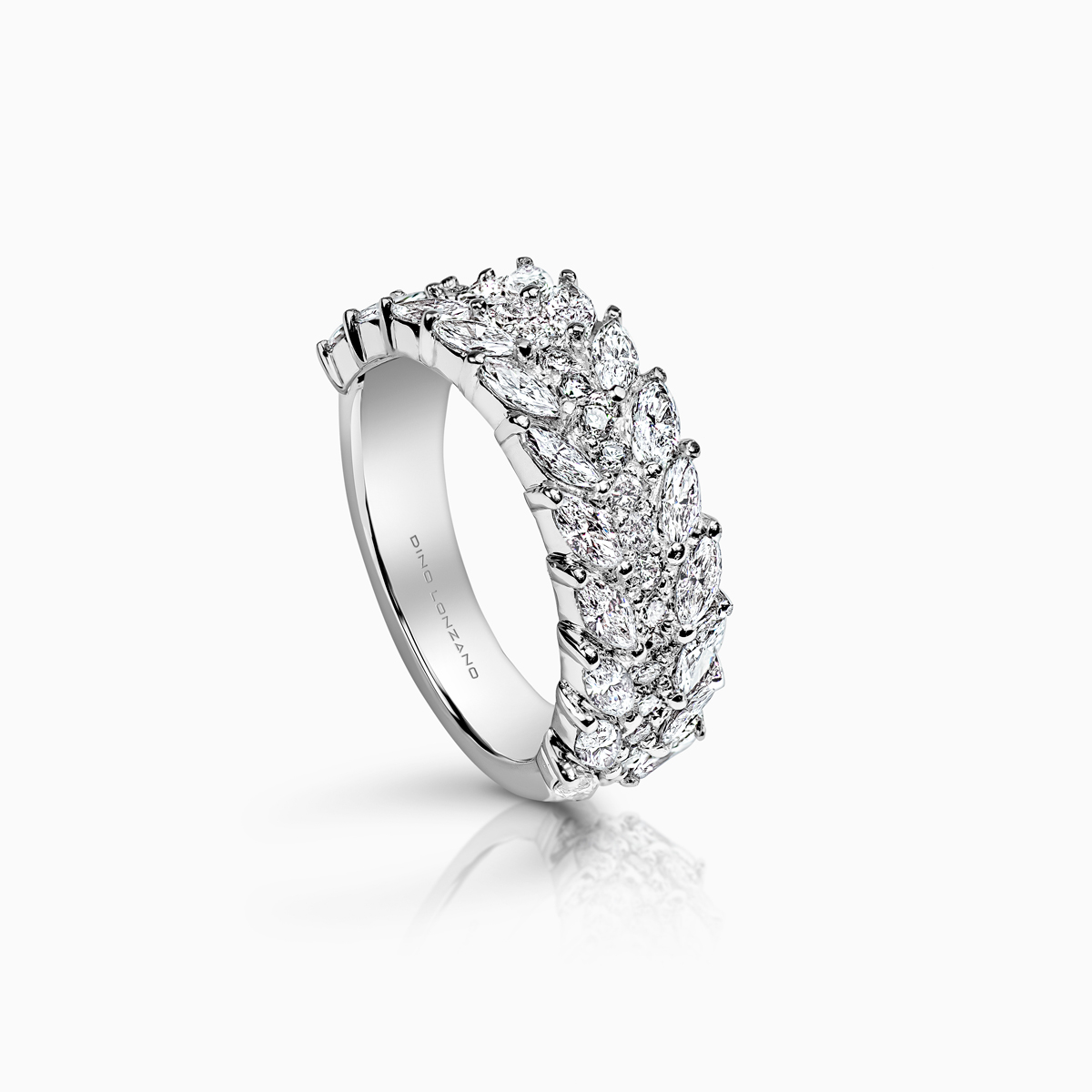 Multi-Row Lab-grown Diamond Fashion Band, 18k White Gold