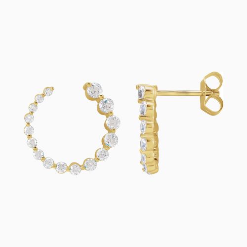 Lab-grown Diamond Front-Back Drop Earrings, 14k Yellow Gold