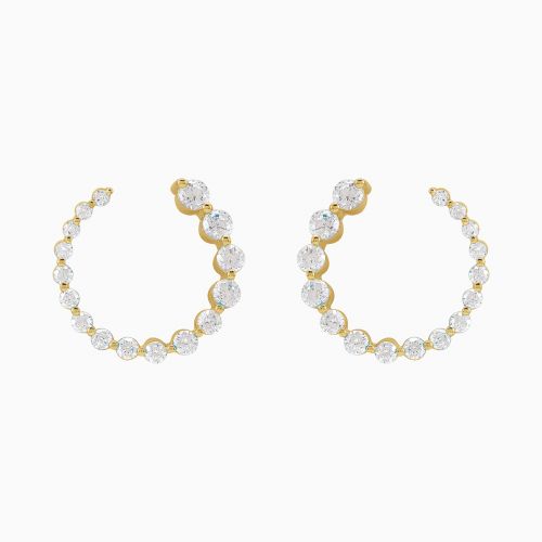 Lab-grown Diamond Front-Back Drop Earrings, 14k Yellow Gold