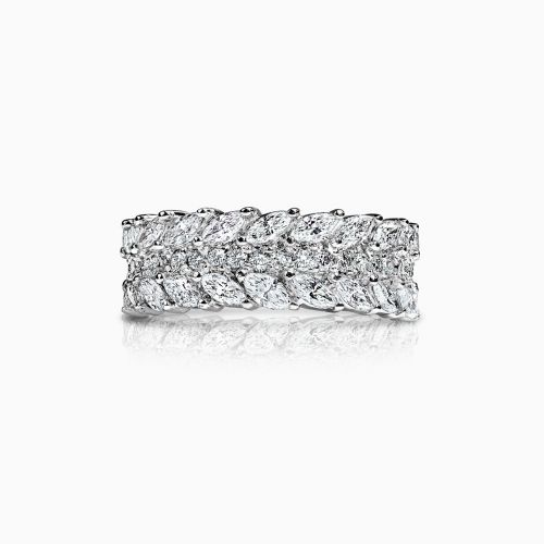 Multi-Row Lab-grown Diamond Fashion Band, 18k White Gold