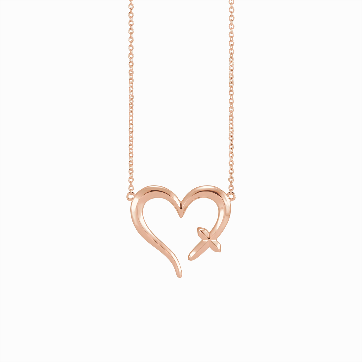 Lillian Multicolored Crystal Heart Cross Necklace - Anne Koplik Designs