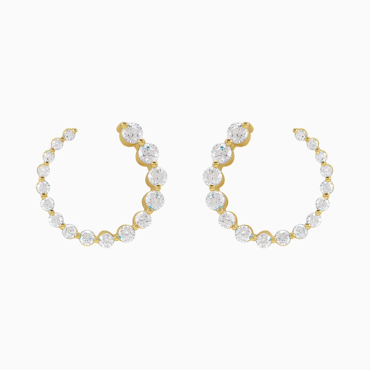 Lab-grown Diamond Front-Back Drop Earrings, 14k Yellow Gold