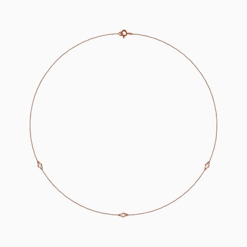 Lab-grown Diamond Five Stations Necklace, 14k Gold