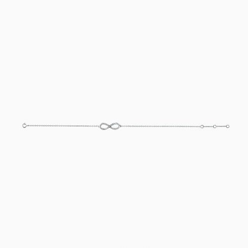 Infinity-Inspired Natural Diamond Link Bracelet, 14k White Gold