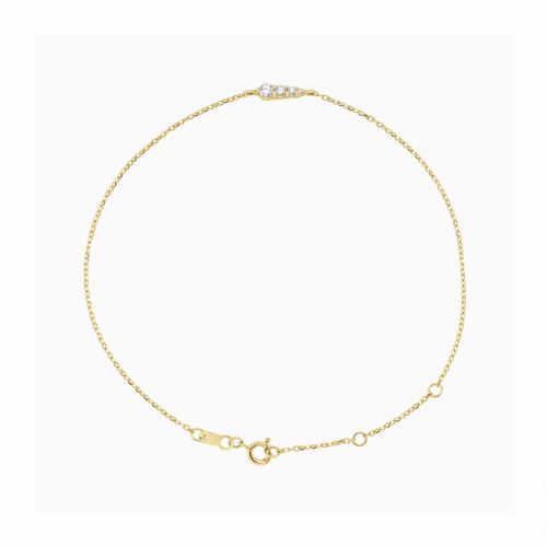 Graduated Natural Diamond Link Bracelet, 14k Yellow Gold