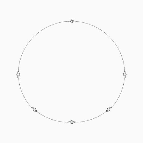 Lab-grown Diamond Five Stations Necklace, 14k Gold