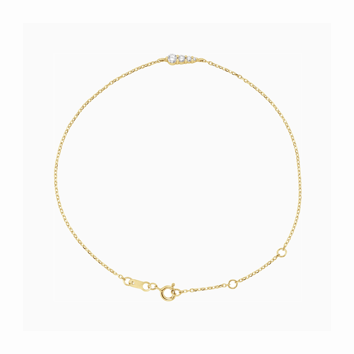 Graduated Natural Diamond Link Bracelet, 14k Yellow Gold