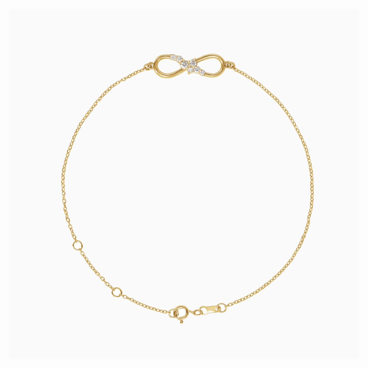 Infinity-Inspired Natural Diamond Link Bracelet, 14k Yellow Gold